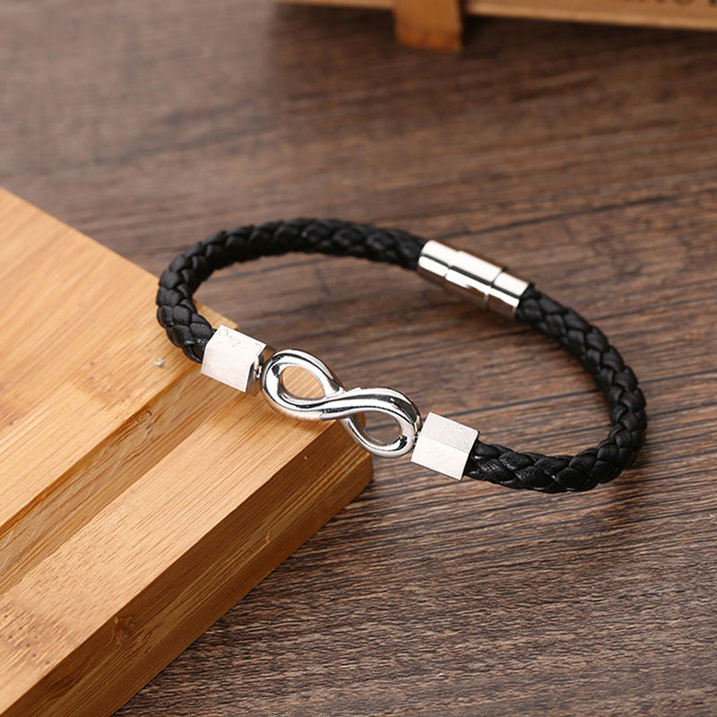For Son - I Love You Until Infinity Runs Out Ceramic Infinity Braided Bracelet