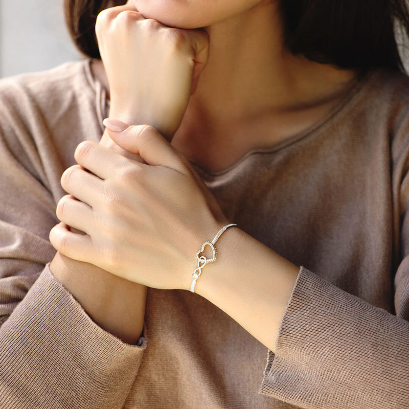 For Daughter - S925 Always Keep Me In Your Heart Infinite Heart Bracelet
