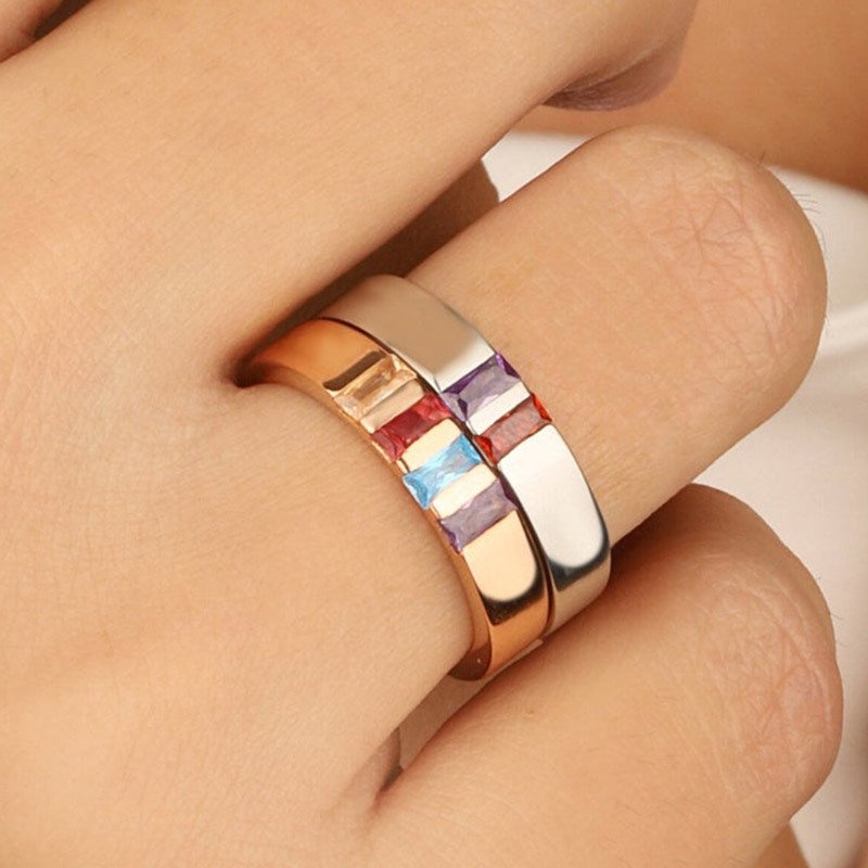 For Mother -  Family Elegant Birthstone Custom Ring