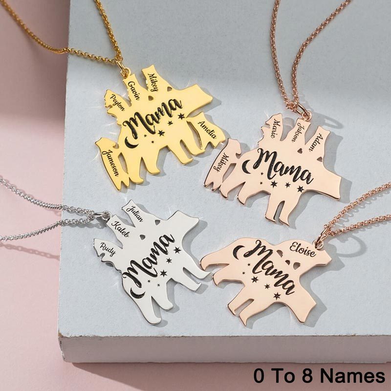 Personalized Mama Bear Necklace for Mom