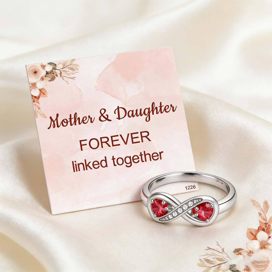 Mother&Daughter-Infinity Two Birthstone Ring