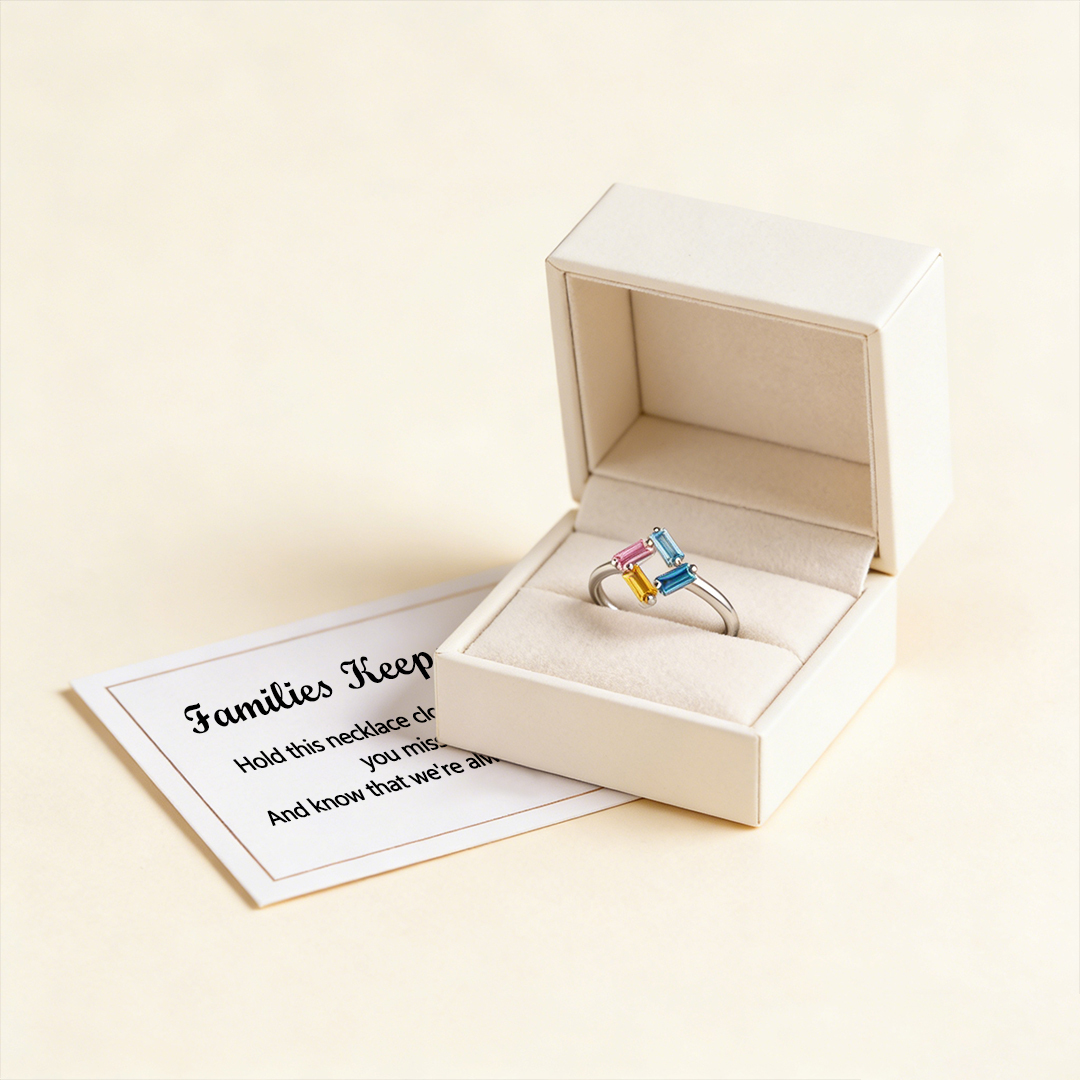 Slim Band Circle Birthstone Personalized Ring