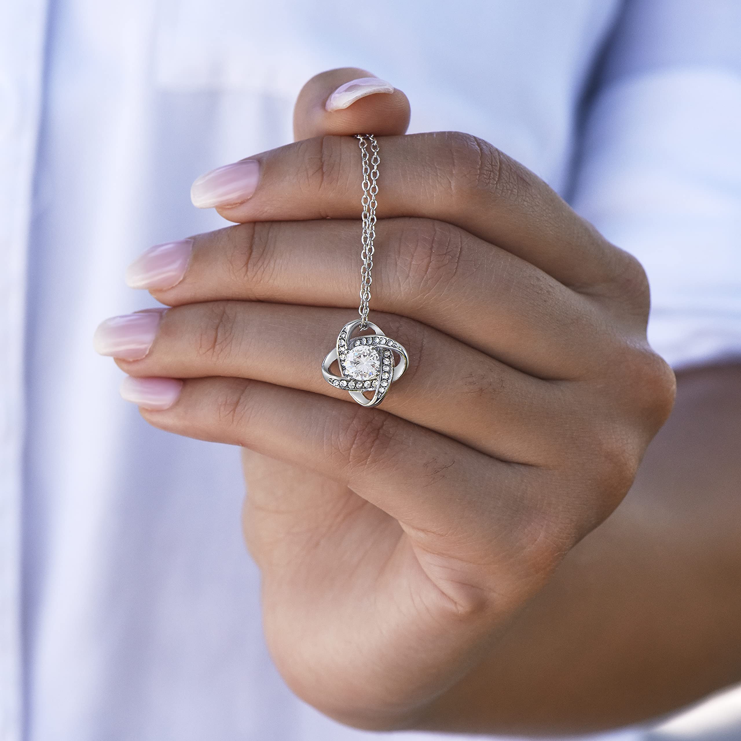 For Mom - To Me You Are The World Knot Necklace