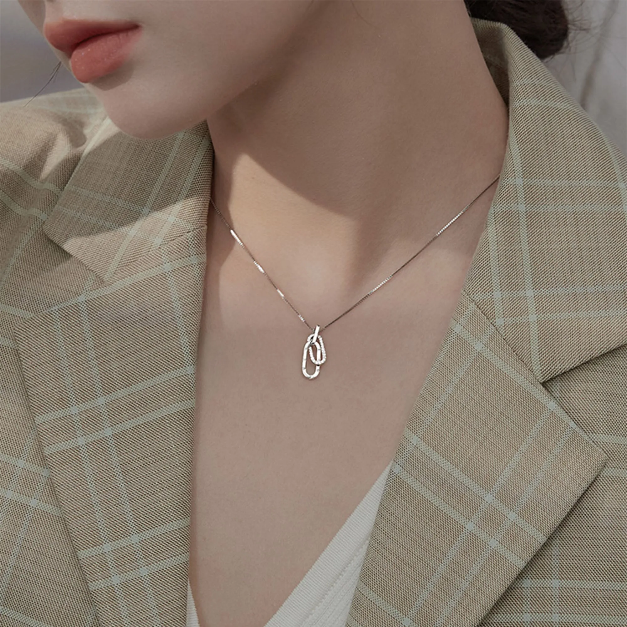 For Daughter - S925 We Are Forever Linked Together Circle Necklace