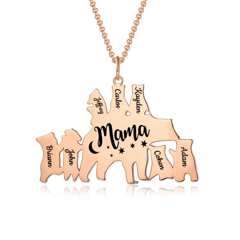 Personalized Mama Bear Necklace for Mom