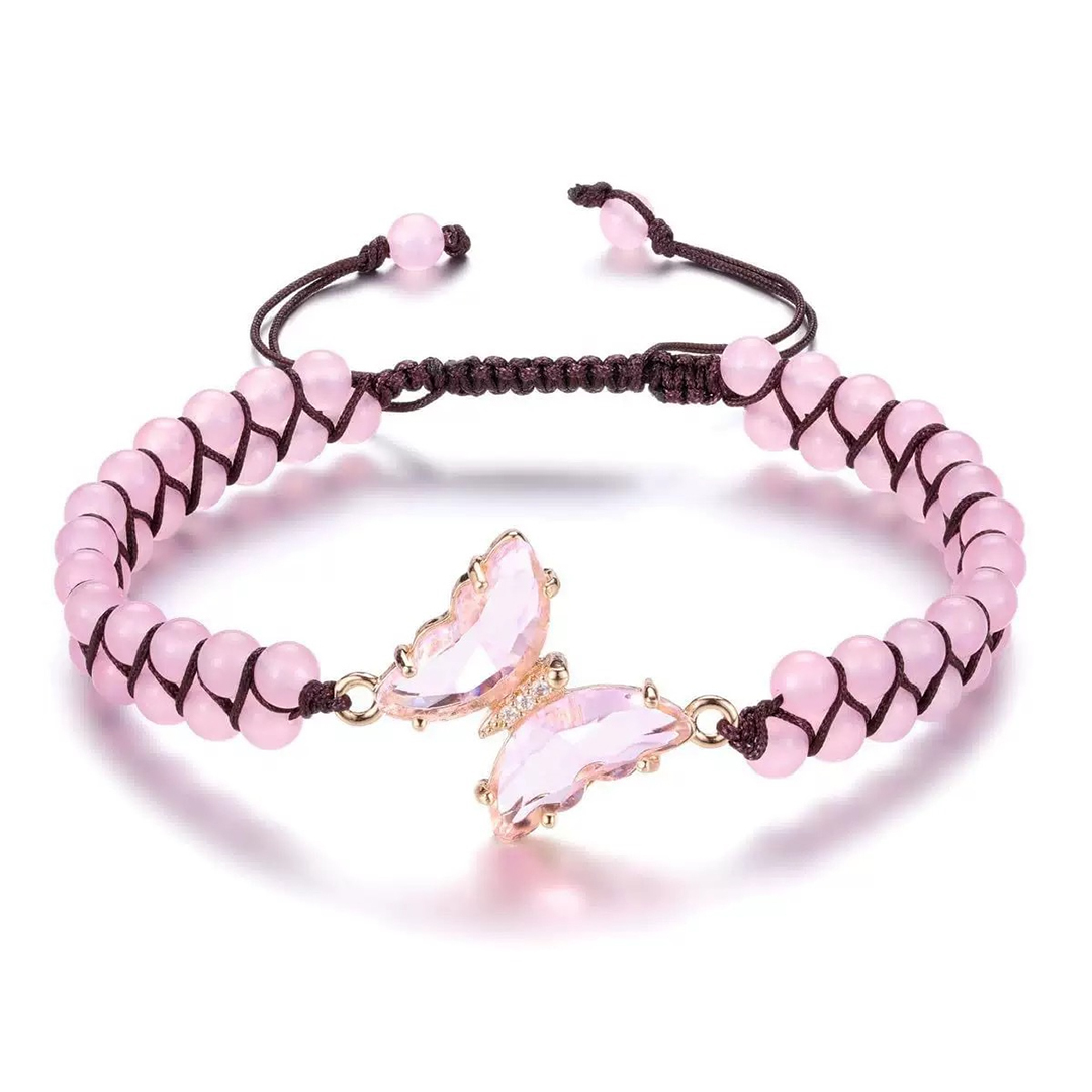 For Memory-Crystal Butterfly Woven Bracelet