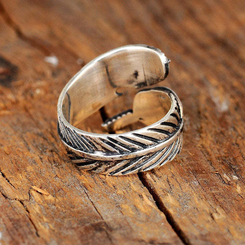For Memorial- Your Guardian Angel Watching and Protecting Feather Turquoise Ring