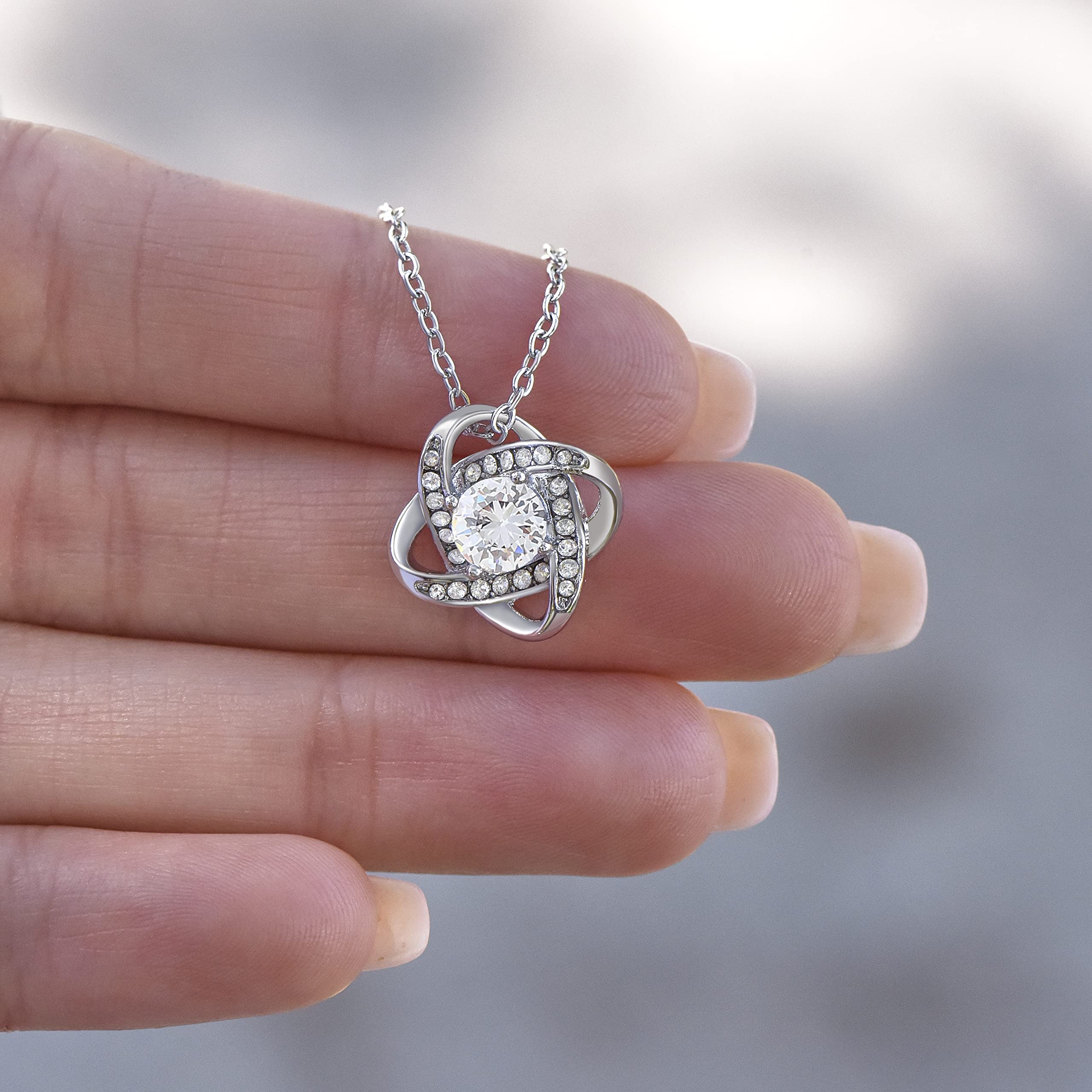 For Mom - To Me You Are The World Knot Necklace