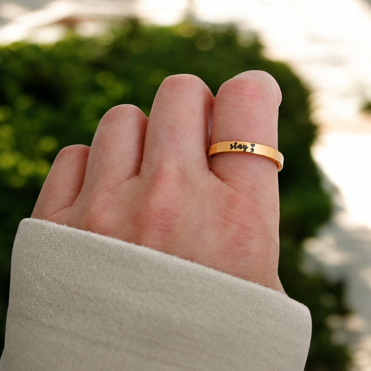 Stay Another Day Semicolon Ring – Suicide Prevention Awareness Jewelry