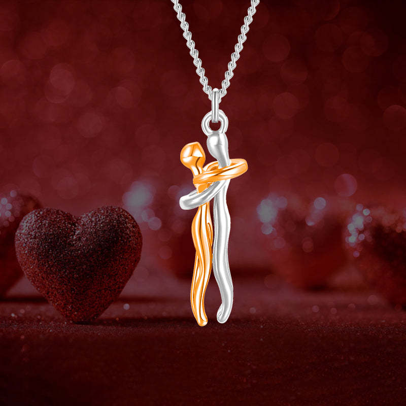 For Love - S925 The Things We Will Matter is I Had You & You Had Me Hug Couple Necklace