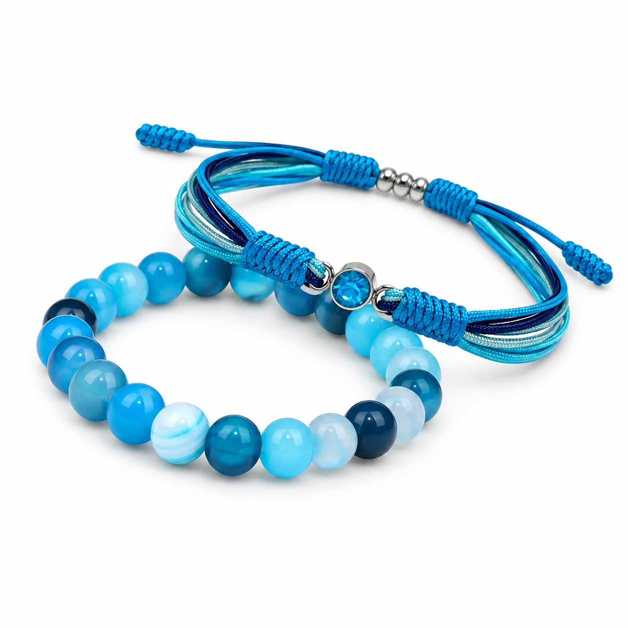 Autism Awareness  Blue Diamond Bracelet Set