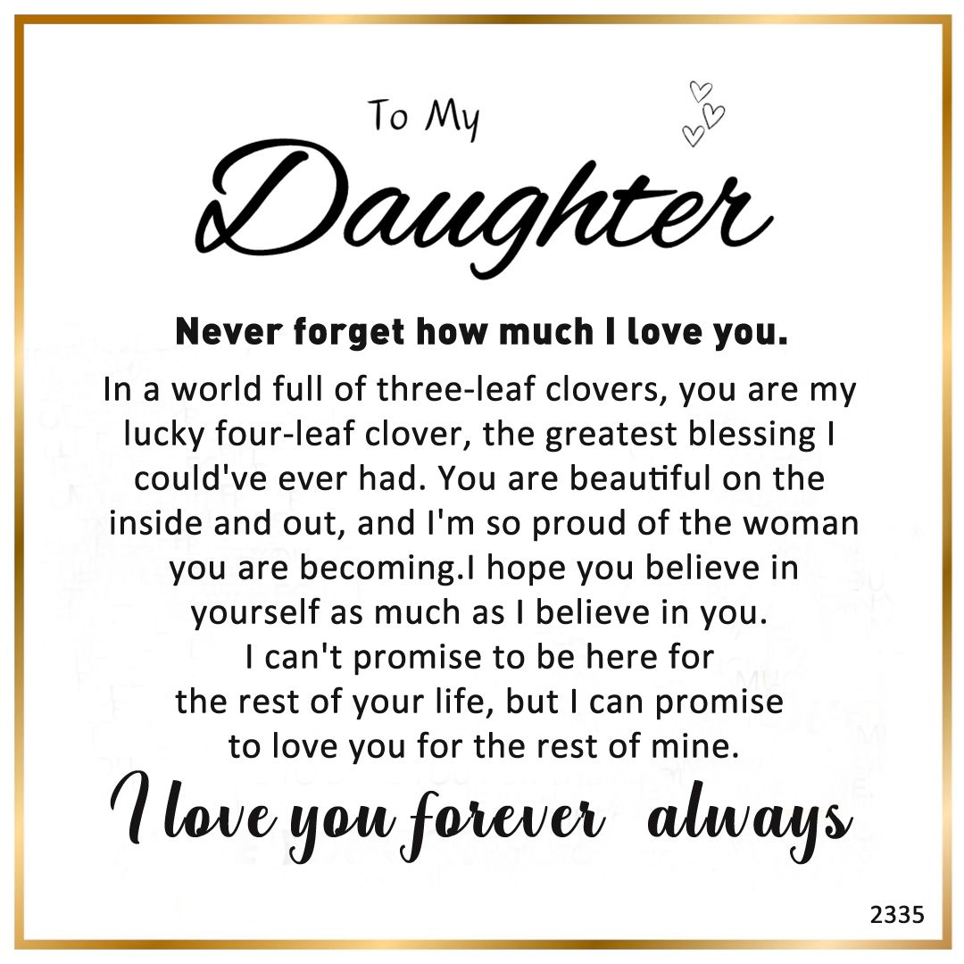 To my daughter-four-leaf clover diamond bracelet