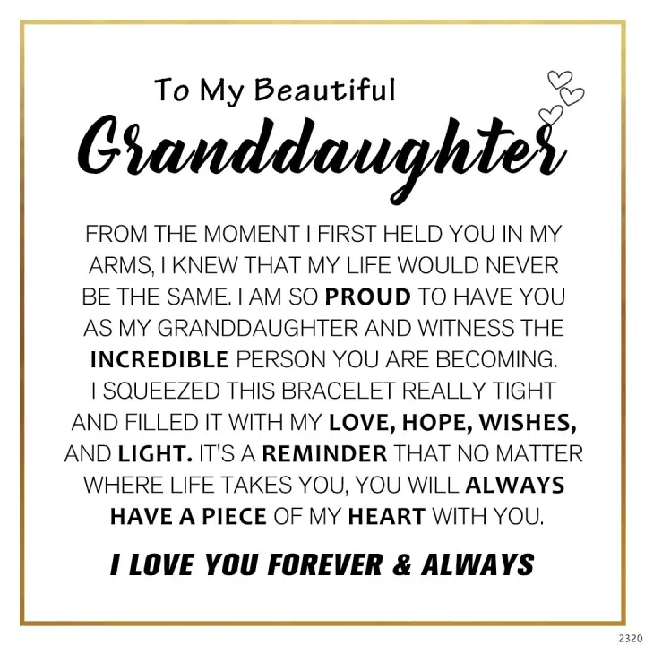 To My Granddaughter - Eternal Love Bracelet Gift Set