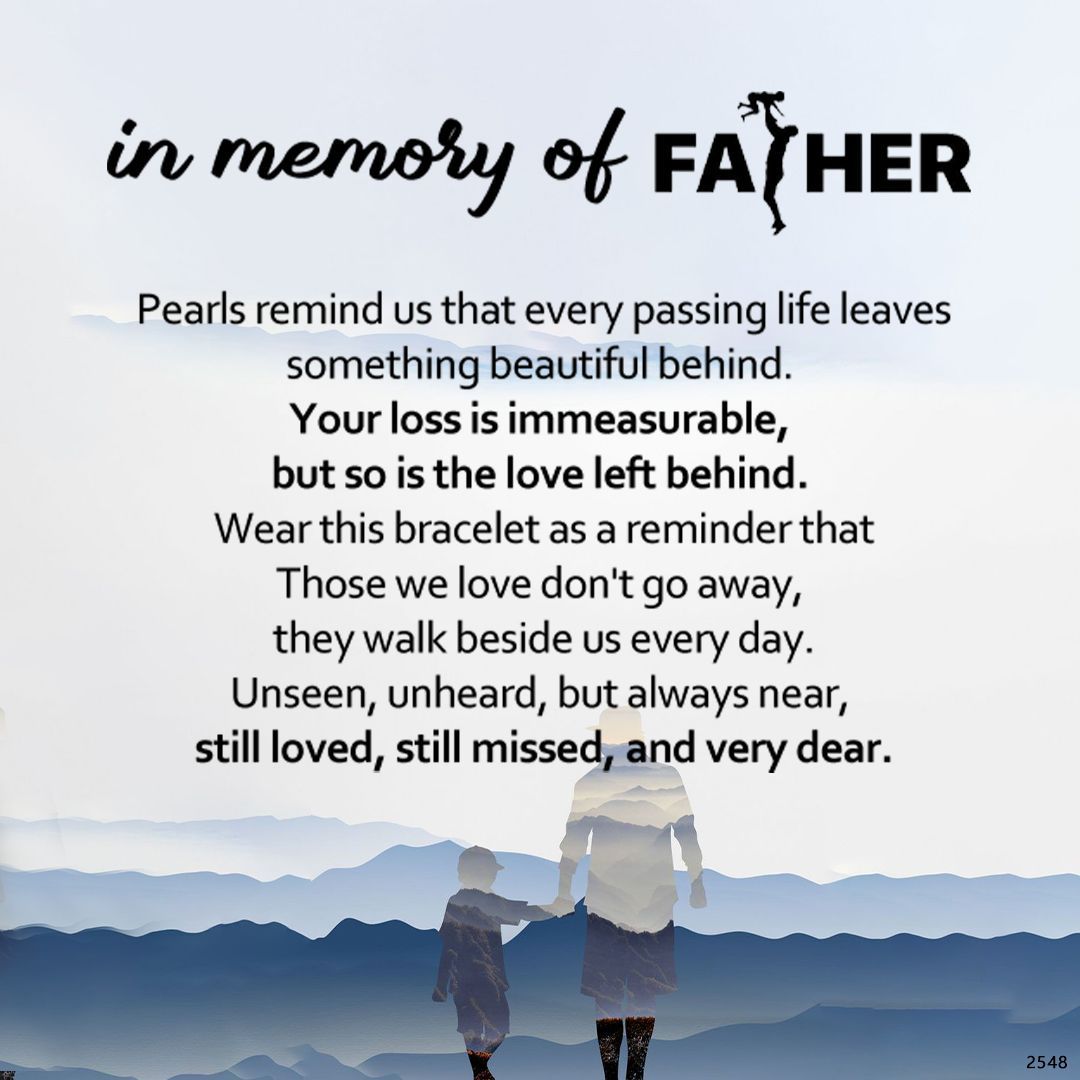 Loss Of Father Memorial Heart Bracelet