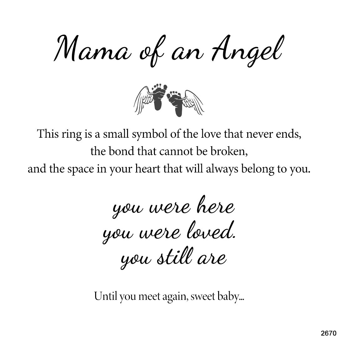 Mama Of An Angel Custom Name Stacked Ring - 4 Rings Set