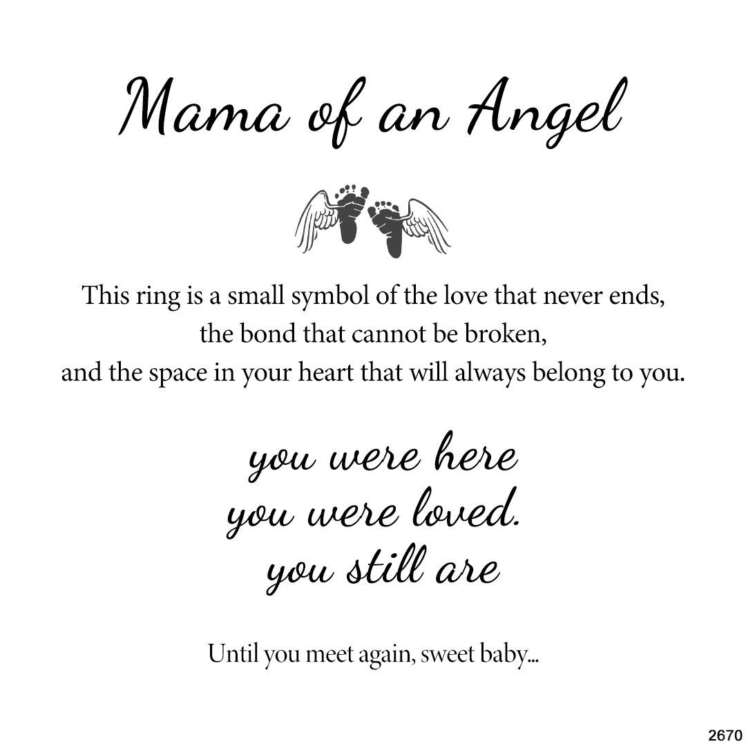 Mama Of An Angel Custom Name Stacked Ring - 4 Rings Set