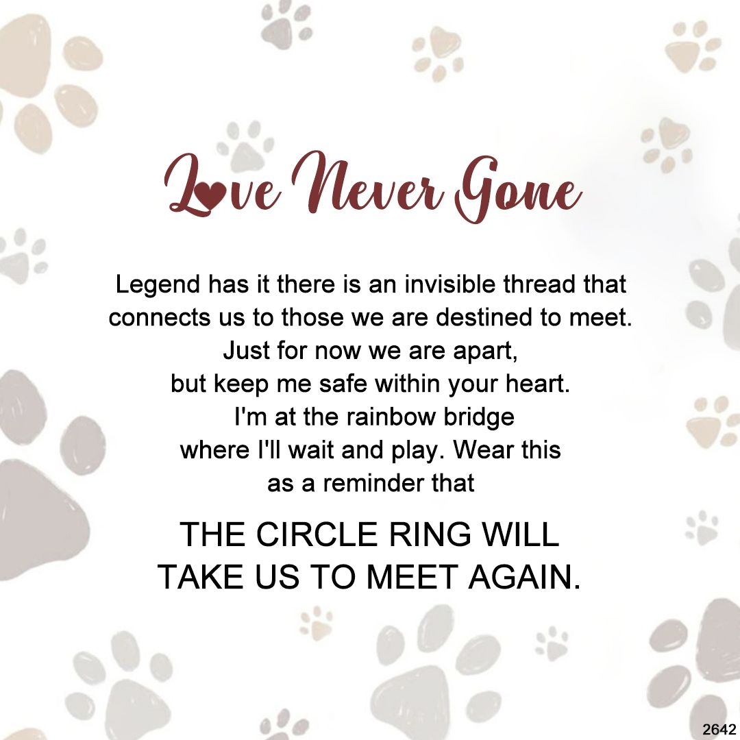 Love Never Gone-Heart Paw Print Ring