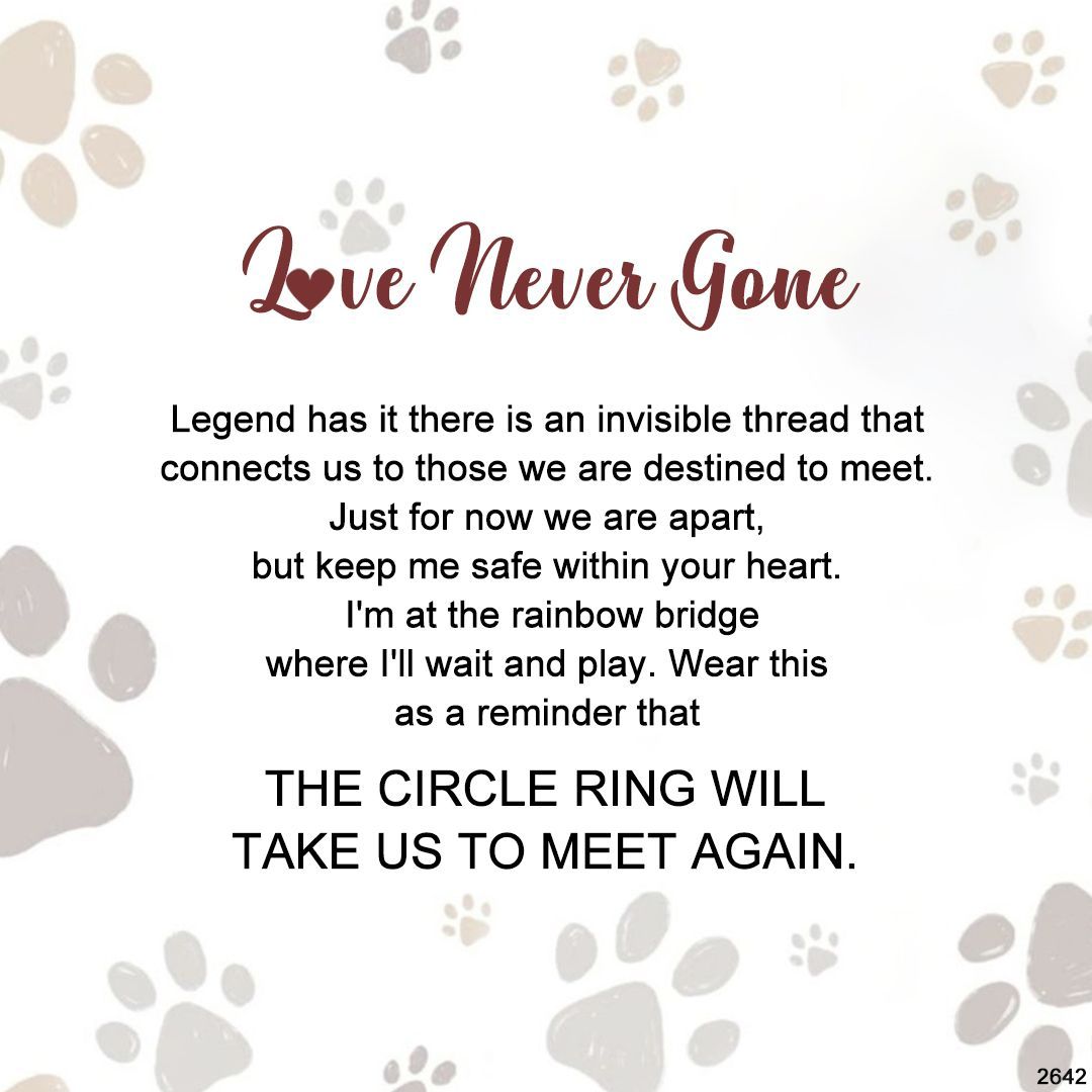 Love Never Gone-Heart Paw Print Ring