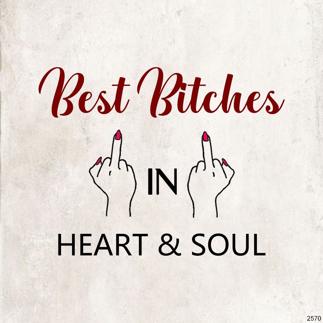 For Friends - Best bitches in heart & soul Half Diamond Ring