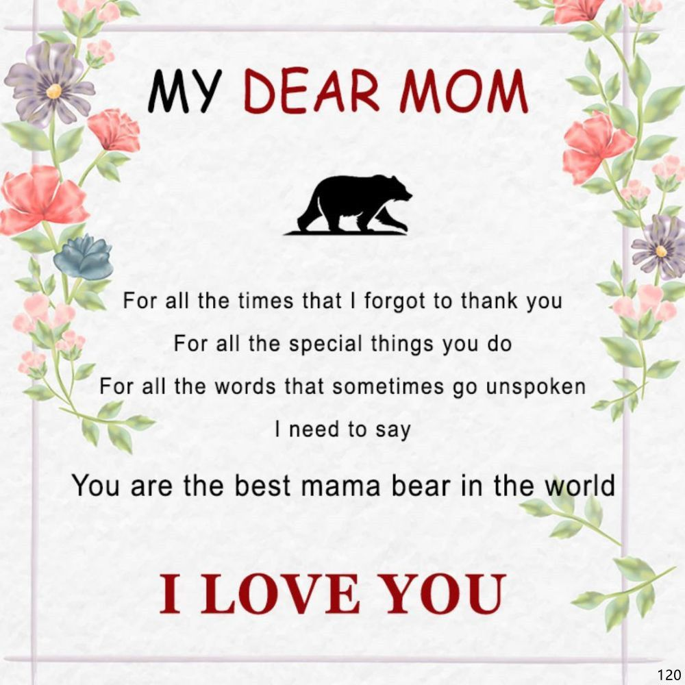 Custom 1-8 names Personalized Mama Bear Necklace for Mom