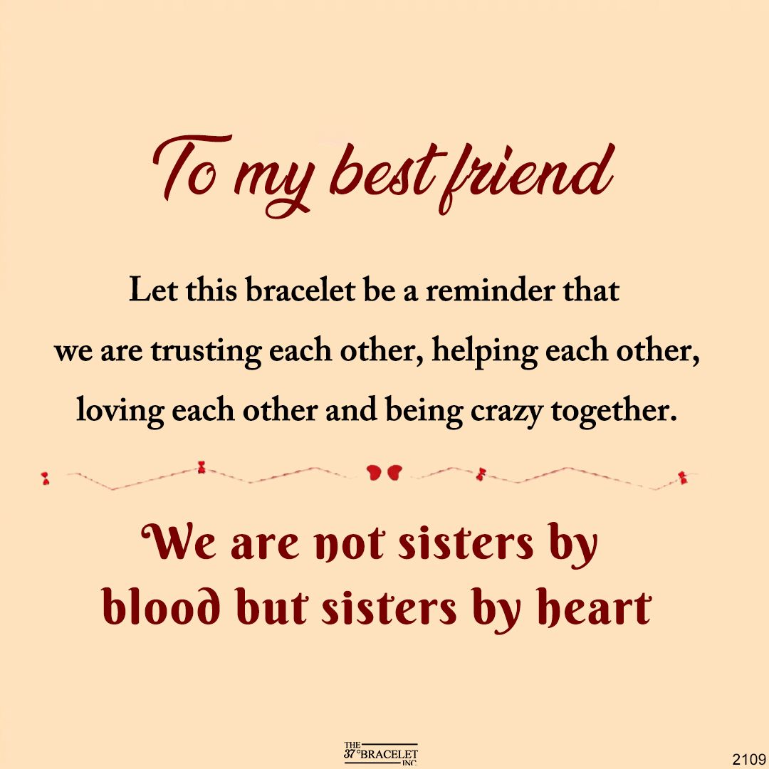 For Friend - Not Sisters By Blood But Sisters By Heart Heart Style Bracelet