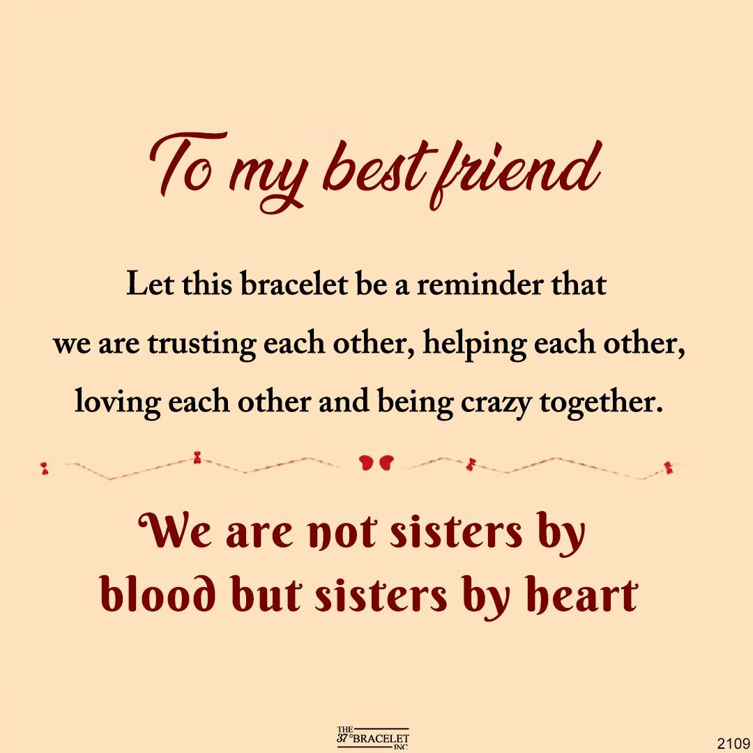For Friend - Not Sisters By Blood But Sisters By Heart Heart Style Bracelet