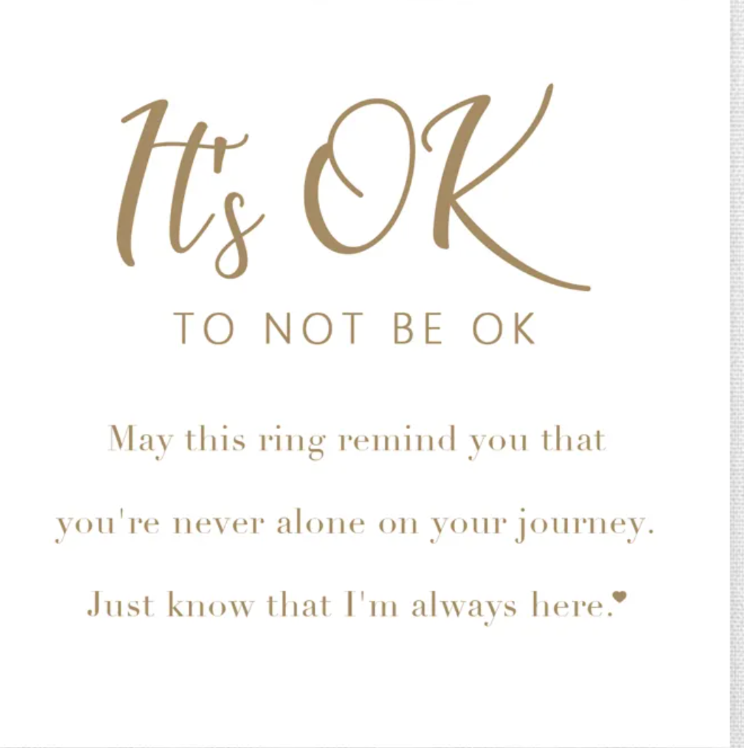 For Memorial - It’s OK Single Stone Wing Ring