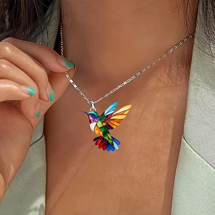 Colorful Hummingbird Necklace