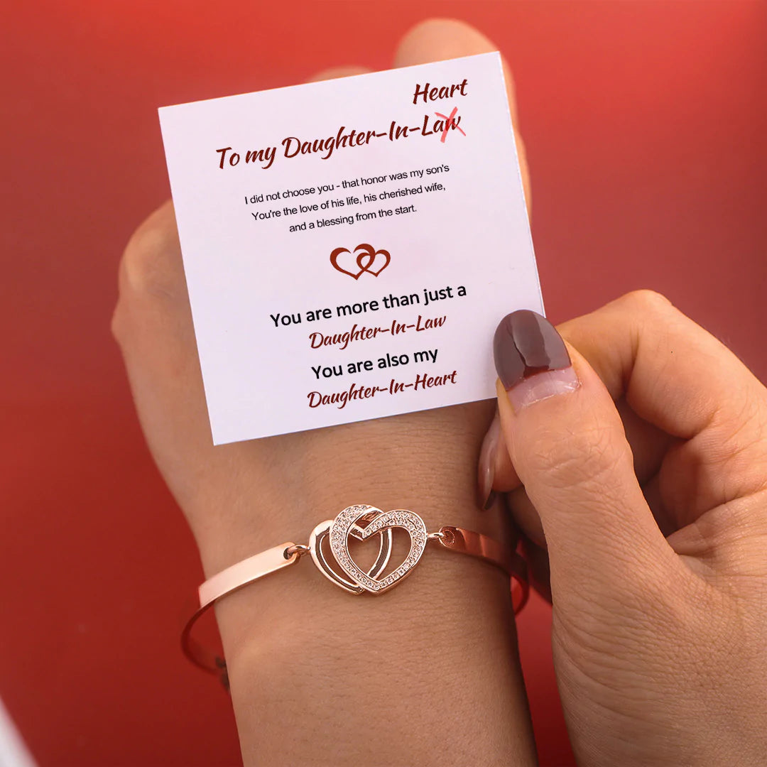 For Daughter-in-law - You are also my daughter-in-heart Double Hearts Bracelet-37bracelet