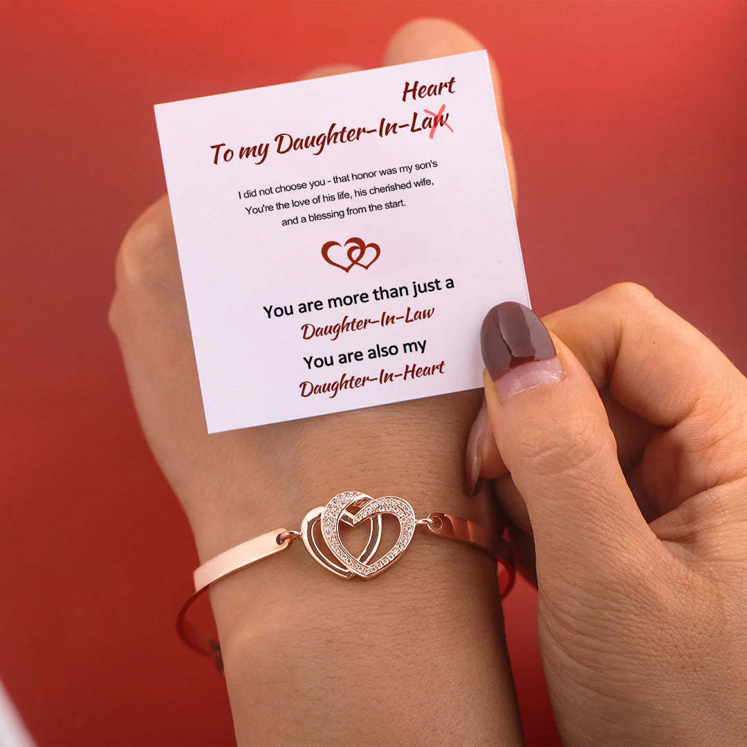 For Daughter-in-law - You are also my daughter-in-heart Double Hearts Bracelet-37bracelet