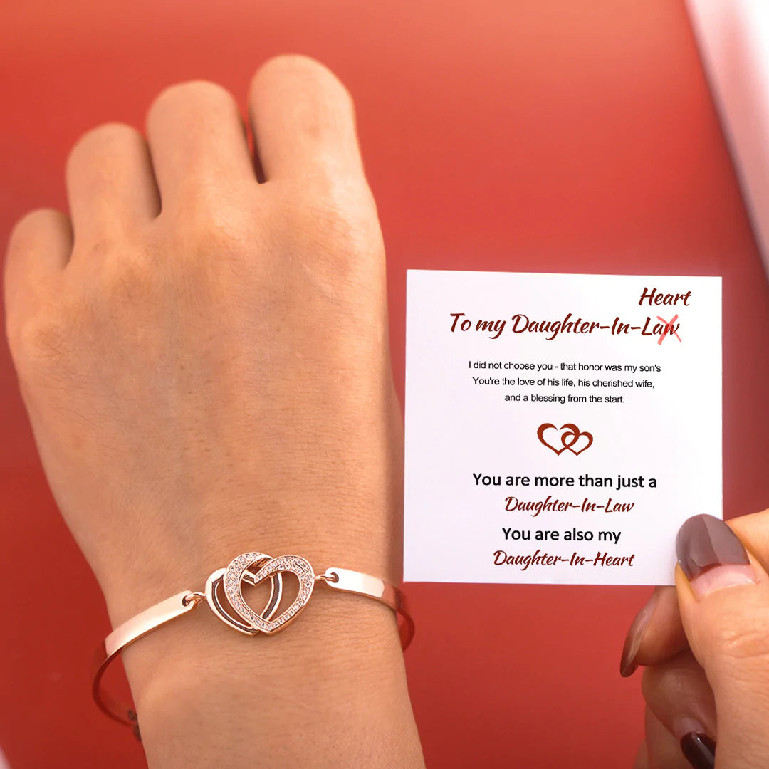 For Daughter-in-law - You are also my daughter-in-heart Double Hearts Bracelet-37bracelet