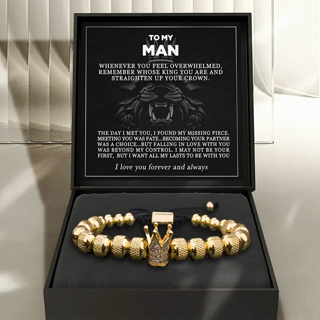 For Husband - I Love You, Forever And Always Crown Bracelet