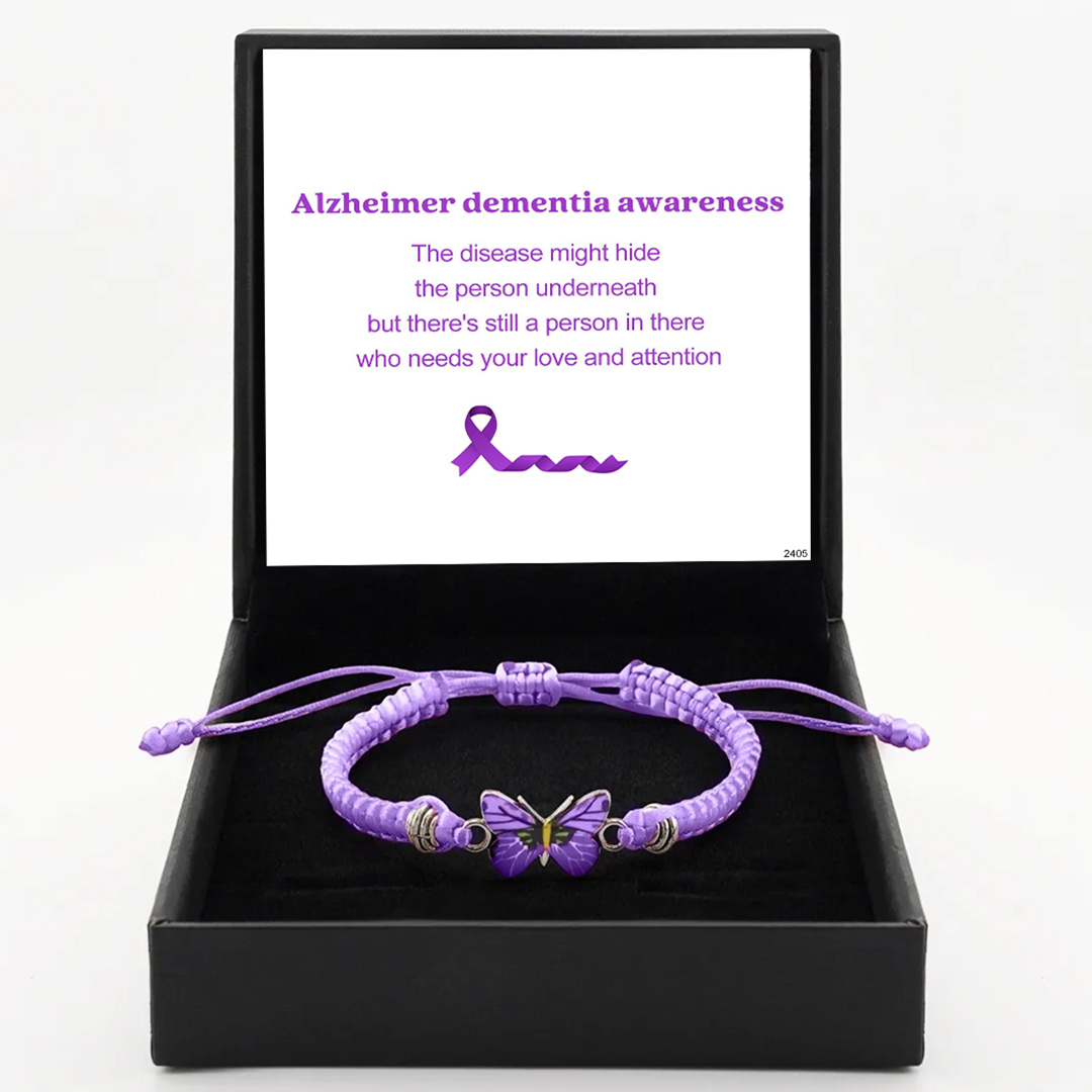 Alzheimer Dementia Awareness Butterfly Bracelet