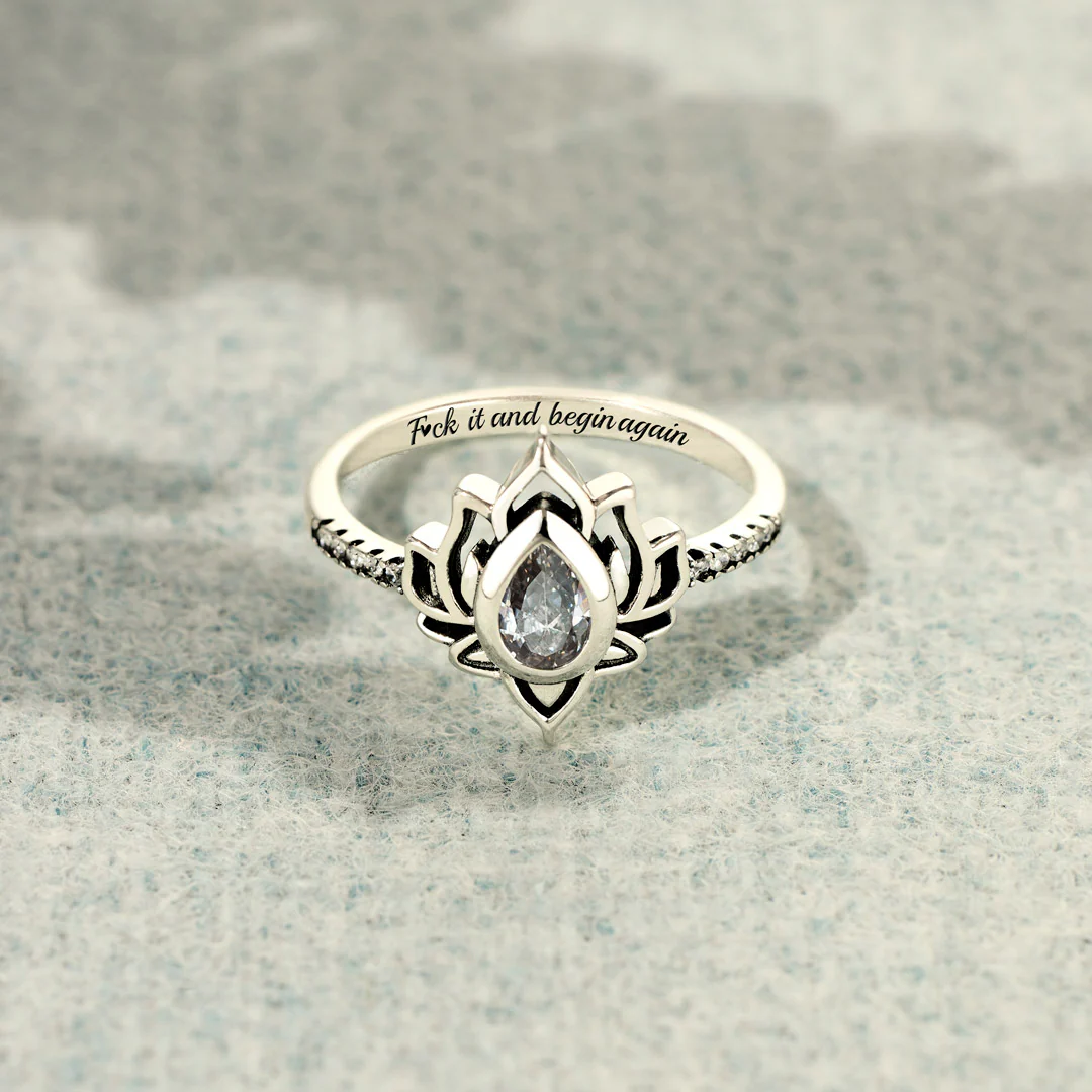 Fuck It and Begin Again Lotus Ring