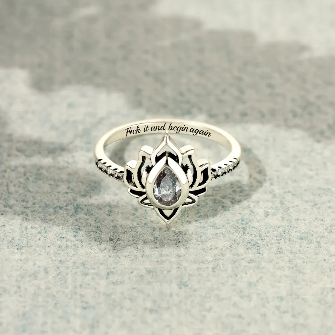 Fuck It and Begin Again Lotus Ring