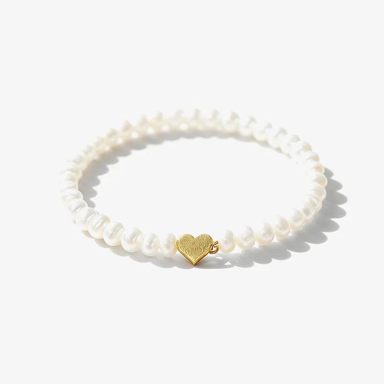 For Granddaughter - I Love You Forever & Always Pearl Heart Bracelet