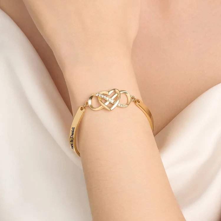 For Love - Customized Names Infinity Heart Bracelet