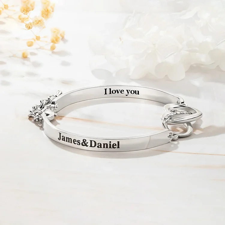 For Love - Customized Names Infinity Heart Bracelet