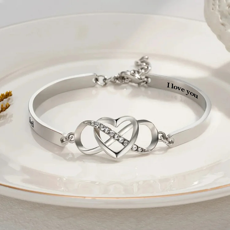 For Love - Customized Names Infinity Heart Bracelet