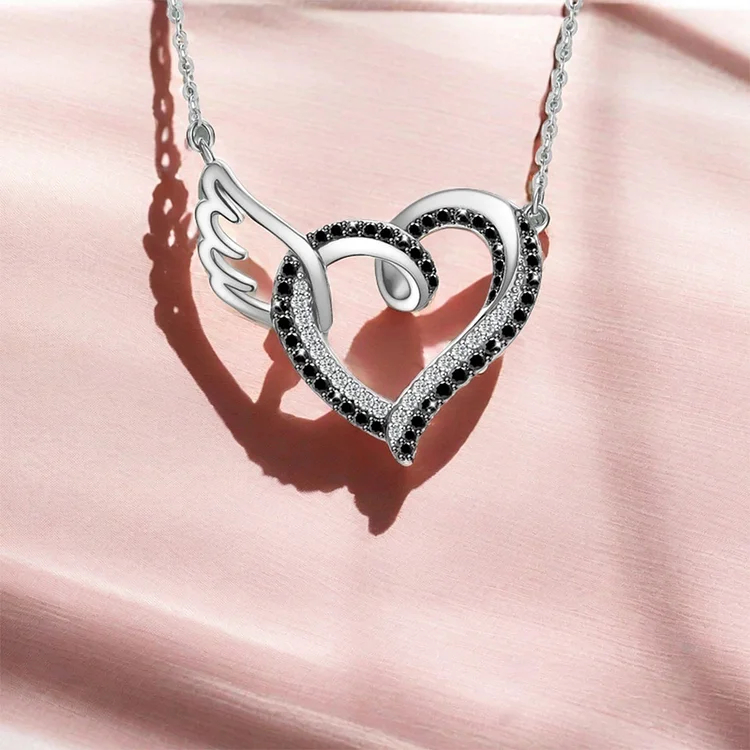 For Memorial - I'm Not a Widow Black Diamond Necklace