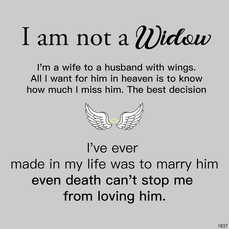 For Memorial - I'm Not a Widow Black Diamond Necklace