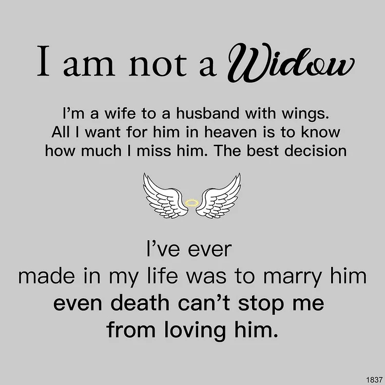 For Memorial - I'm Not a Widow Black Diamond Necklace