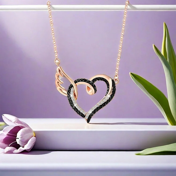 For Memorial - I'm Not a Widow Black Diamond Necklace