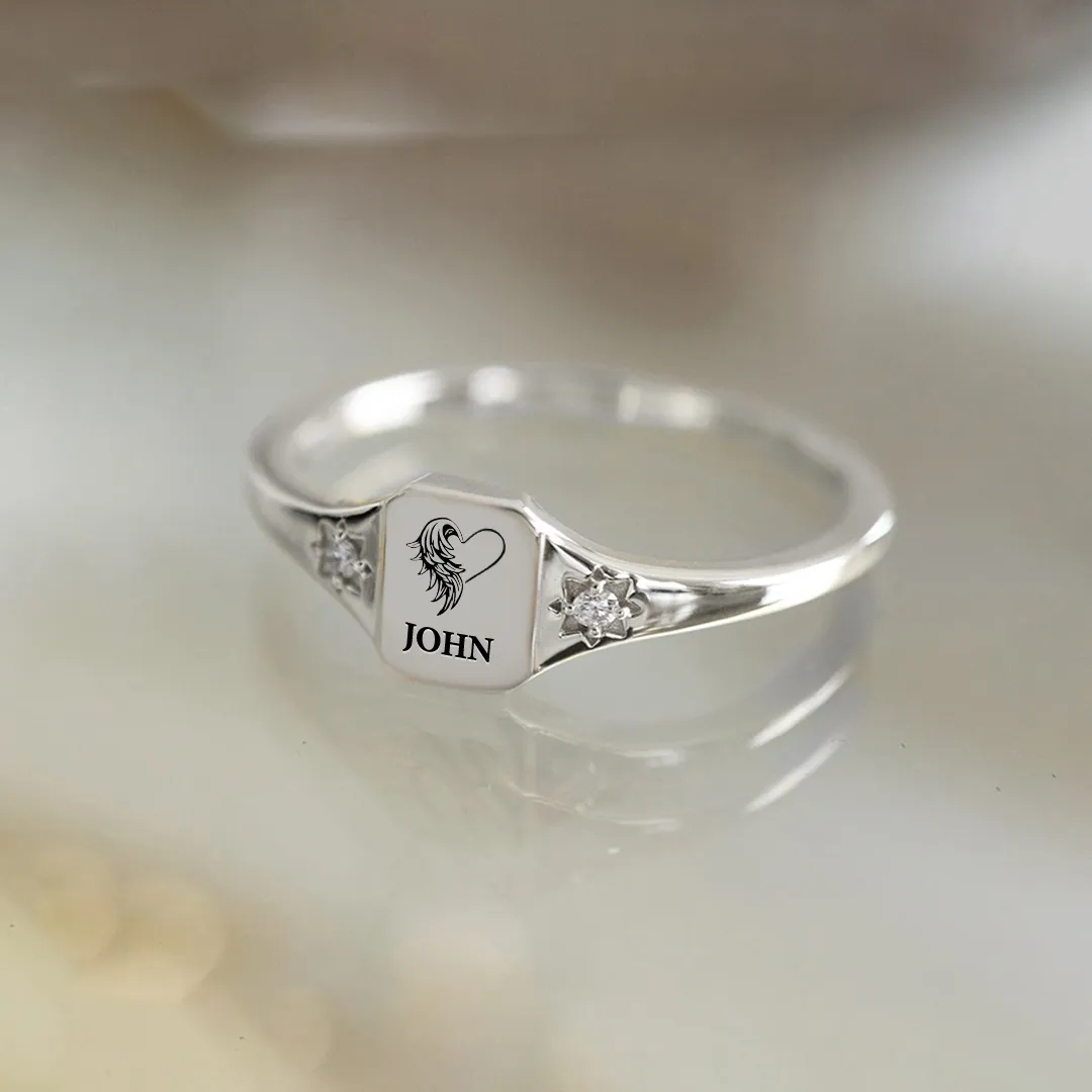 For Memorial - CUSTOM PHOTO & BIRTHSTONE RING