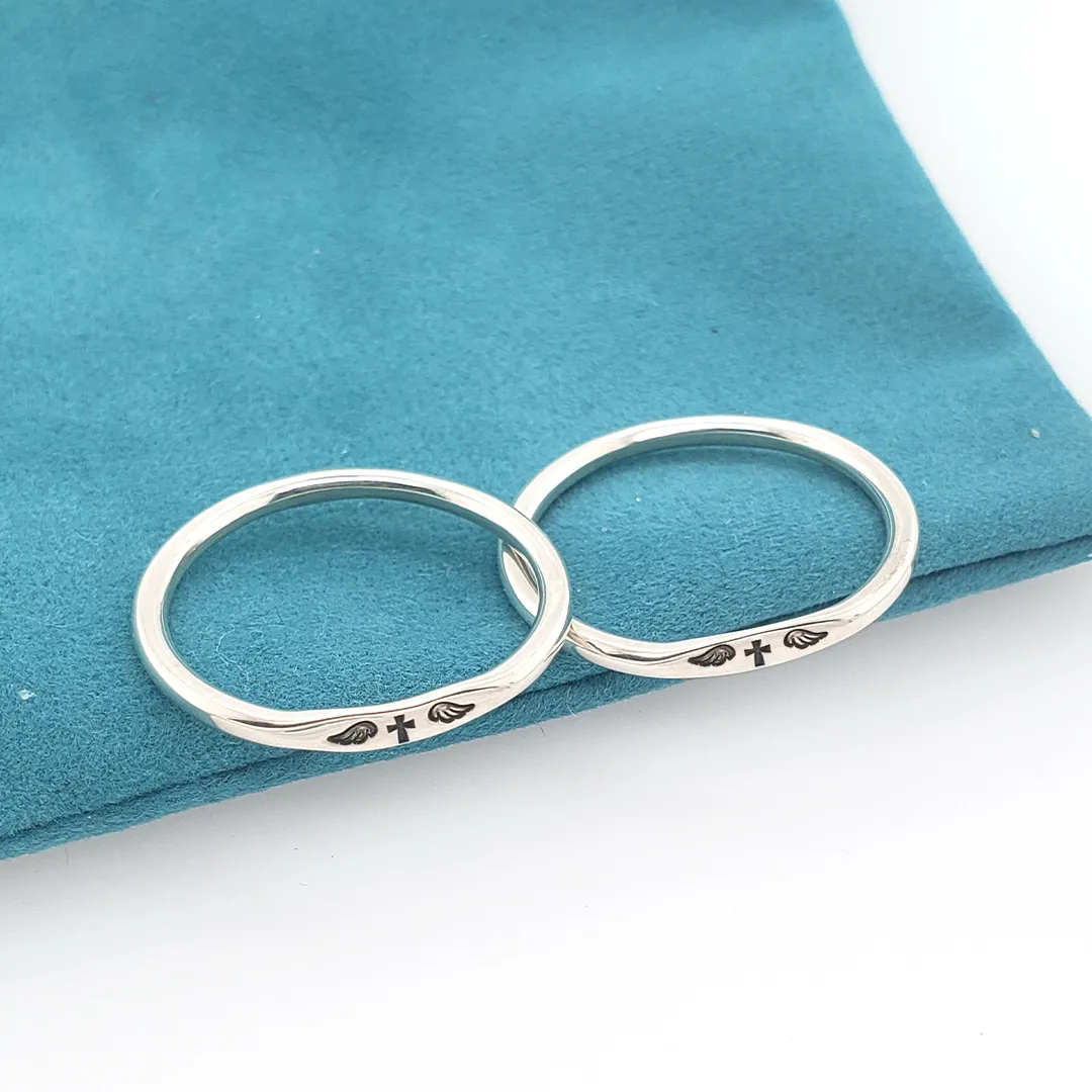 For Memorial - Dainty Winged Cross Ring