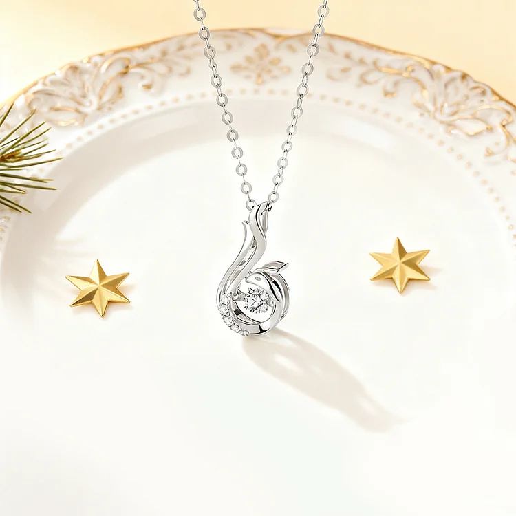 For Self - Breast Cancer Awareness Fight Like A Phoenix Dancing Necklace