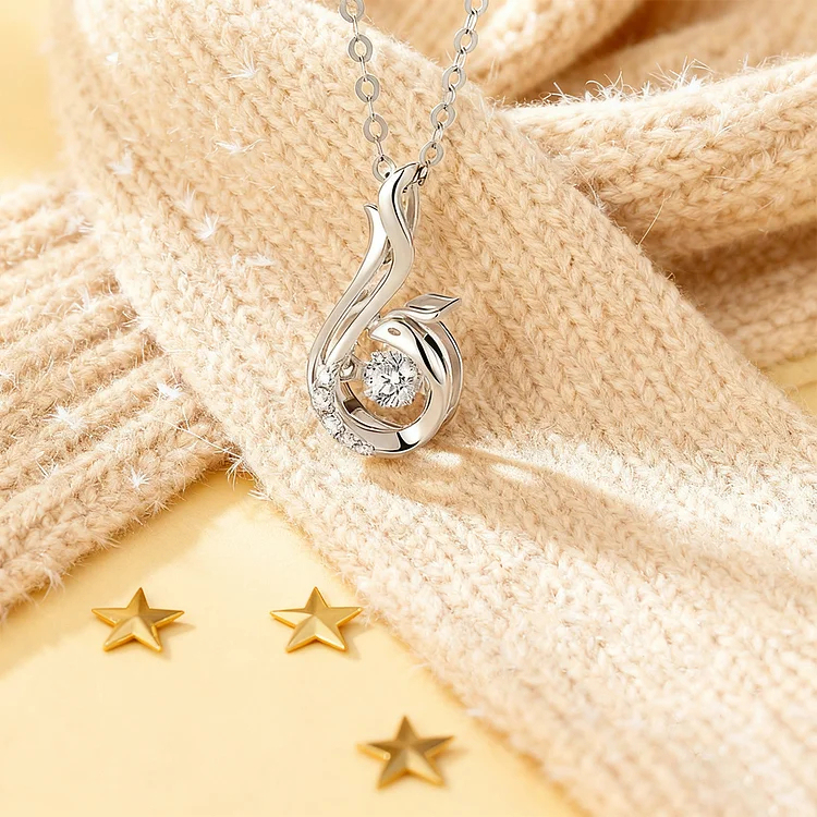 For Self - Breast Cancer Awareness Fight Like A Phoenix Dancing Necklace