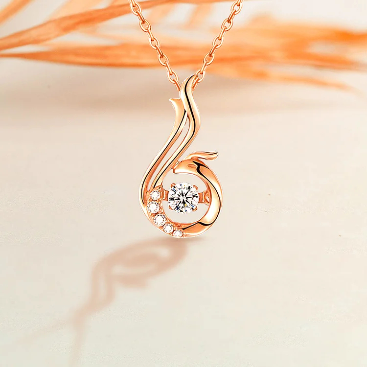 For Self - Breast Cancer Awareness Fight Like A Phoenix Dancing Necklace