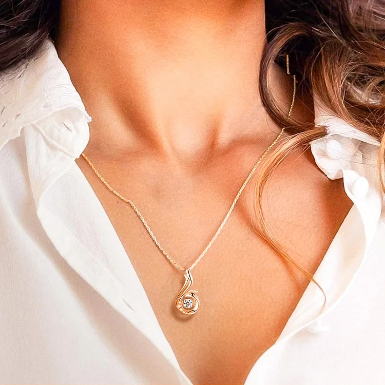 For Self - Breast Cancer Awareness Fight Like A Phoenix Dancing Necklace