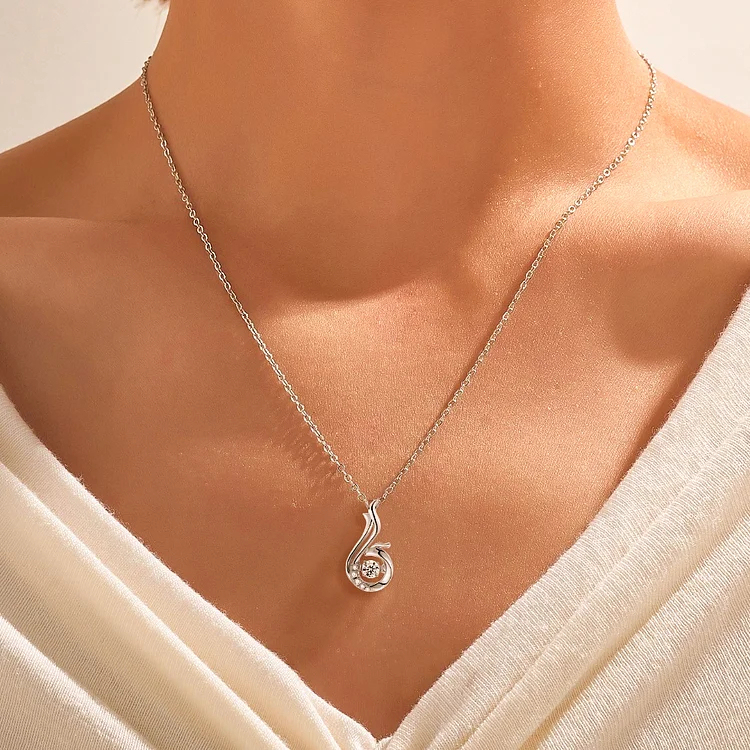 For Self - Breast Cancer Awareness Fight Like A Phoenix Dancing Necklace